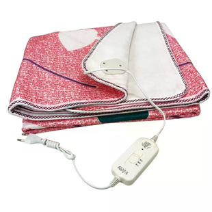 Электропростынь Electric Blanket 7421 150&times;170 см с 2 режимами подогрева, розовая с сердечками &bull; Электрическая простынь Electric Blanket 7421 65/130 Вт с терморегулятором для кровати