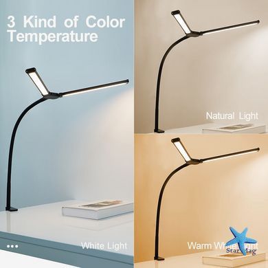 Настольная лампа светодиодная двойная LED на струбцине Double Lamp &bull; Двойная светодиодная настольная лампа