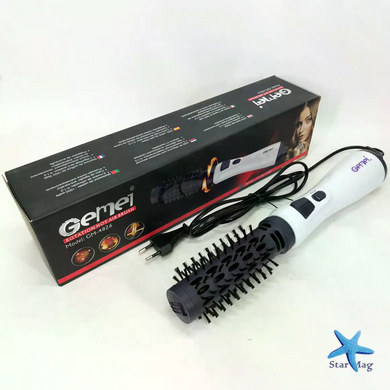 Фен-щетка для волос GEMEI GM-4826 1000W &bull; Вращающийся фен-браш для сушки, укладки, объема и создания естественной волны