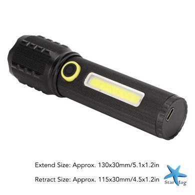 Ручний ліхтар із боковим підсвічуванням BL C63 COB+USB Charge ∙ Ліхтарик ручний BL-C63 COB із USB-зарядкою