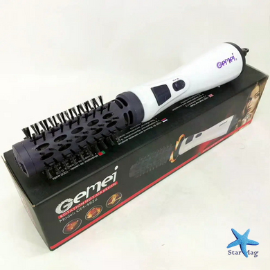Фен-щетка для волос GEMEI GM-4826 1000W &bull; Вращающийся фен-браш для сушки, укладки, объема и создания естественной волны