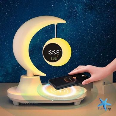 Нічник-лампа Місяць з бездротовою зарядкою та Bluetooth-колонкою TB-35SLIWBT ∙ Багатофункціональний LED-нічник TB-35SLIWBT 3в1 для дому