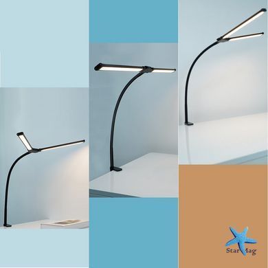Настольная лампа светодиодная двойная LED на струбцине Double Lamp &bull; Двойная светодиодная настольная лампа