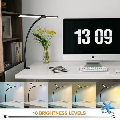 Настольная лампа светодиодная двойная LED на струбцине Double Lamp &bull; Двойная светодиодная настольная лампа