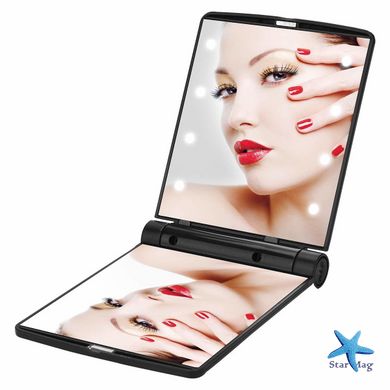 Карманное зеркальце с подсветкой Make-Up Mirror 8 LED ∙ Косметическое мини зеркало для макияжа