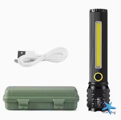 Ручний ліхтар із боковим підсвічуванням BL C63 COB+USB Charge ∙ Ліхтарик ручний BL-C63 COB із USB-зарядкою