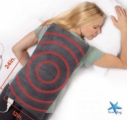 Согревающая электрическая массажная подстилка &ndash; грелка MASSAGING WEIGHTED HEATING PAD от боли в спине &middot; Флисовая мини электропростынь - накидка