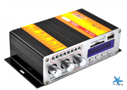 Підсилювач звуку UKC VA-502R двоканальний з Bluetooth, Караоке, FM радіо та пультом