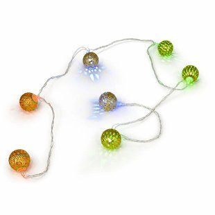 Гирлянда-нить String-Lights 20Parts-M 3 м разноцветная &bull; внутренняя светодекоративная нить с прозрачным проводом и шаровидными ажурными плафонами для декора комнаты и ёлки