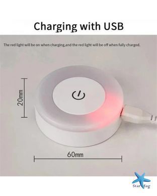 Лампа світильник нічник LED SK із сенсорним перемикачем MicroUSB KAR24 &bull; Настільний LED нічник для дому, спальні та дитячої &bull; Сенсорна лампа світильник із зарядкою MicroUSB