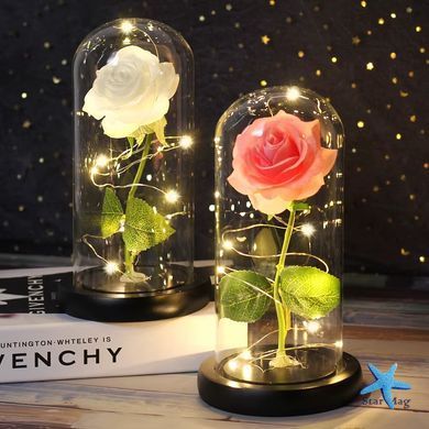 Штучна троянда у колбі Forever Rose N-651 &bull; Світильник Троянда з 7 кольорами підсвічування Штучна троянда у колбі Forever Rose N-651 &bull; Світильник Троянда з 7 кольорами підсвічування