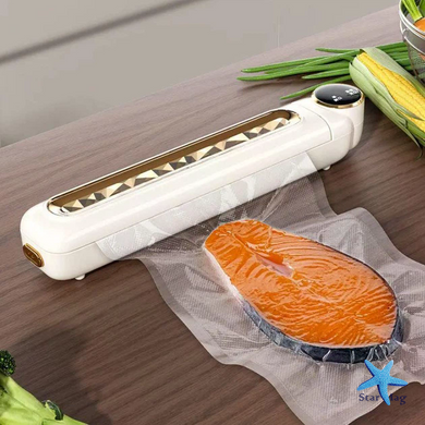 Вакуумный упаковщик AND LY-554 White 90 Вт &bull; Бытовой автоматический вакууматор Sealing Machine для продуктов, запайки пакетов и заморозки