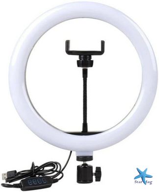 Кольцевая LED лампа S31 Светодиодная USB лампа с креплением держателем телефона, 33см