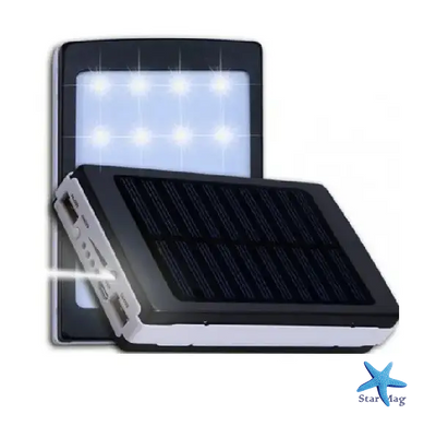 Повербанк на сонячній батареї UN-3101 SOLAR 20000mAh &bull; Портативна мобільна зарядка Power Bank з LED ліхтариком для телефону, планшета та щоденного використання