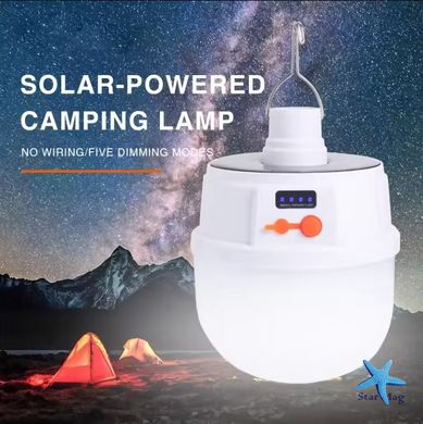 Аварийная лампа с крючком Solar Emergency Charging Lamp 2022 · Аккумуляторная лампочка - светильник с солнечной батареей и влагозащитой IP65