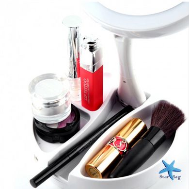 Складное зеркало для макияжа с Led подсветкой My FoldAway Mirror с органайзером для косметики и аксессуаров