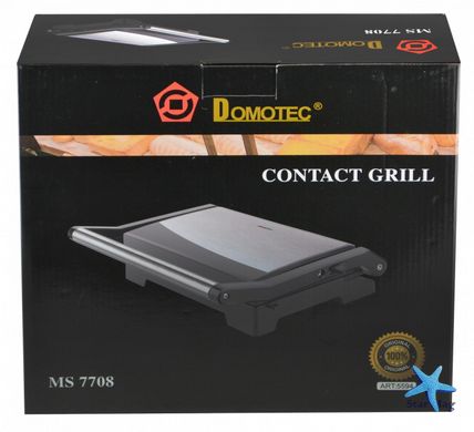 Гриль Domotec MS 7708 домашній компактний притискний