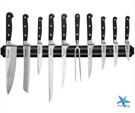 Магнитный держатель – планка для ножей и приборов, 33 см