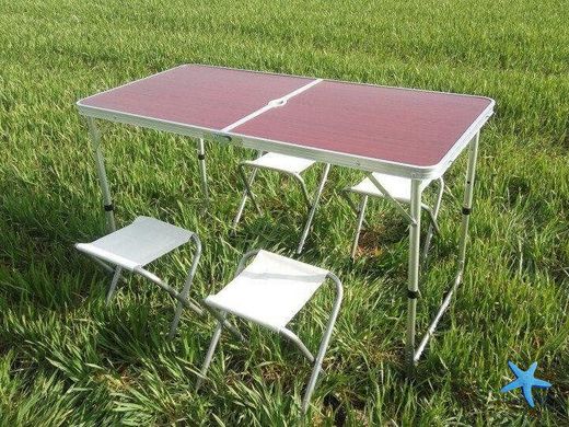 Розкладний стіл для пікніка зі стільцями Folding Table Туристичний набір Стіл + 6 стільців