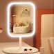 Настольное зеркало для макияжа KAR192 с LED-подсветкой белое &bull; Аккумуляторное косметическое зеркало KAR192 с сенсорным управлением, 3 режимами света и органайзером