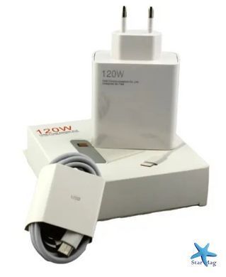 Блок живлення 120W з кабелем Type-C Plug &bull; Універсальний адаптер з підтримкою PD та QC