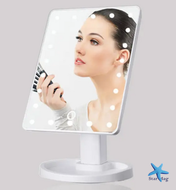 Квадратное настольное зеркало с подсветкой LED Smart Touch Mirror для макияжа