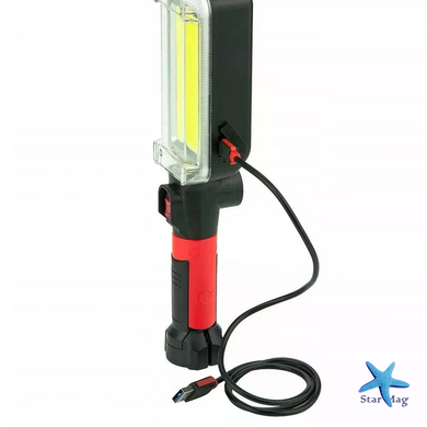 Ліхтар BL-8859B акумуляторний &bull; Магнітний COB LED світильник 20 Вт із гачком, двома акумуляторами 18650 та USB-заряджанням