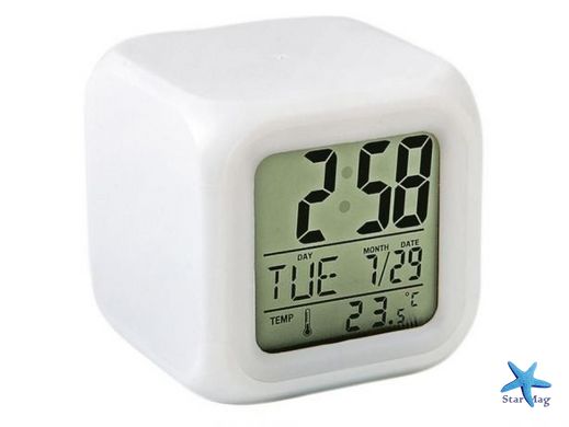 Электронные часы с RGB подсветкой Хамелеон CX 508 с встроенным термометром и будильником