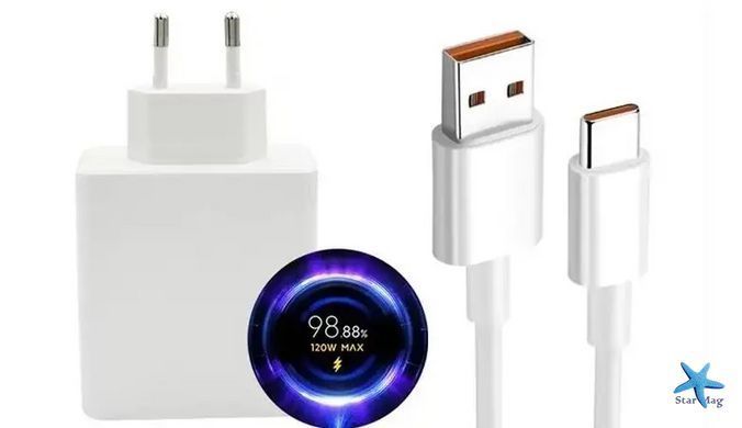 Блок живлення 120W з кабелем Type-C Plug &bull; Універсальний адаптер з підтримкою PD та QC