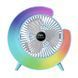 Вентилятор настольный аккумуляторный с RGB подсветкой, вращением 180&deg; и USB зарядкой