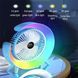 Вентилятор настольный аккумуляторный с RGB подсветкой, вращением 180&deg; и USB зарядкой