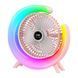 Вентилятор настольный аккумуляторный с RGB подсветкой, вращением 180&deg; и USB зарядкой