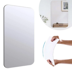 Небьющееся акриловое зеркало – самоклейка наклейка зеркальная на стену, Прямоугольное / Овальное, 27х42 см