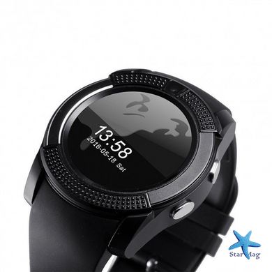 Умные смарт-часы Smart Watch V8 Сенсорные с Bluetooth microSD шагомер камера Black Original CG10 PR3