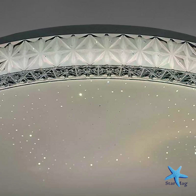 Потолочная светодиодная люстра X-598 50х8х50 см с пультом &bull; Круглая LED-люстра для спальни, кухни, гостиной и современного интерьера