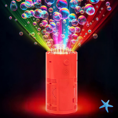 Автомат для мильних бульбашок Bubble Machine Fireworks з LED-підсвіткою та звуком &bull; Дитяча машина для бульбашок з акумулятором USB