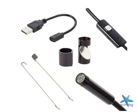 Камера Эндоскоп Android and PC Endoscope · Гибкая USB камера 2 метра · Эндоскопическая камера для смартфона, планшета, ноутбука
