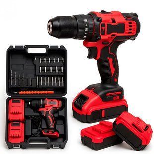 Шуруповерт акумуляторний ударний 24V з 2 акумуляторами RED MA751 &bull; Електричний дриль-шуруповерт для дому, ремонту, складання меблів і монтажних робіт