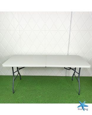 Стол кейтеринговый складной 180&times;75&times;70 см белый 5305 &bull; Раскладной стол-чемодан для пикника, кемпинга, дачи, рыбалки и выездных мероприятий