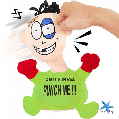 М'яка інтерактивна іграшка - антистрес PUNCH ME «Вдар мене» зі звуковим супроводом на присосках