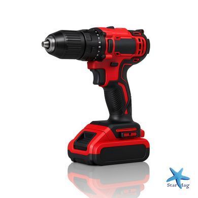 Шуруповерт акумуляторний ударний 24V з 2 акумуляторами RED MA751 &bull; Електричний дриль-шуруповерт для дому, ремонту, складання меблів і монтажних робіт