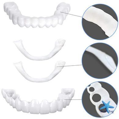 Съемные виниры для зубов Snap On Smile на 2 челюсти &bull; Накладные виниры на верхнюю и нижнюю челюсть для красивой улыбки
