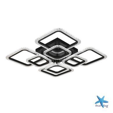 Черная потолочная светодиодная люстра X-593 с пультом &bull; LED-люстра квадраты для спальни, гостиной, кухни и современного интерьера