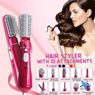 Профессиональный многофункциональный стайлер для волос Fullcome Hair Styler ST300 ∙ Фен-щетка 10 в 1 Fullcome Hair Styler ST300