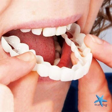 Съемные виниры для зубов Snap On Smile на 2 челюсти &bull; Накладные виниры на верхнюю и нижнюю челюсть для красивой улыбки