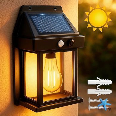 Лампа с датчиком движения 3 режима освещения для сада SOLAR WALL LAMP Kt-888 &bull; Уличный светильник на солнечной батарее с датчиком движения