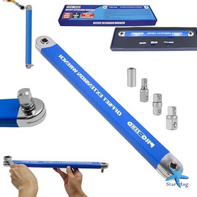 Подовжувальний ключ із храповим механізмом AND Tool 1/2", 1/4", 3/8" &bull; Ключ-подовжувач для важкодоступних місць, авто, гаража та ремонту