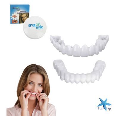 Съемные виниры для зубов Snap On Smile на 2 челюсти &bull; Накладные виниры на верхнюю и нижнюю челюсть для красивой улыбки