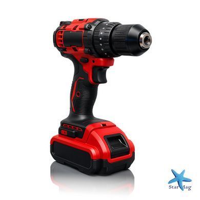 Шуруповерт акумуляторний ударний 24V з 2 акумуляторами RED MA751 &bull; Електричний дриль-шуруповерт для дому, ремонту, складання меблів і монтажних робіт