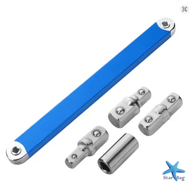 Подовжувальний ключ із храповим механізмом AND Tool 1/2", 1/4", 3/8" &bull; Ключ-подовжувач для важкодоступних місць, авто, гаража та ремонту
